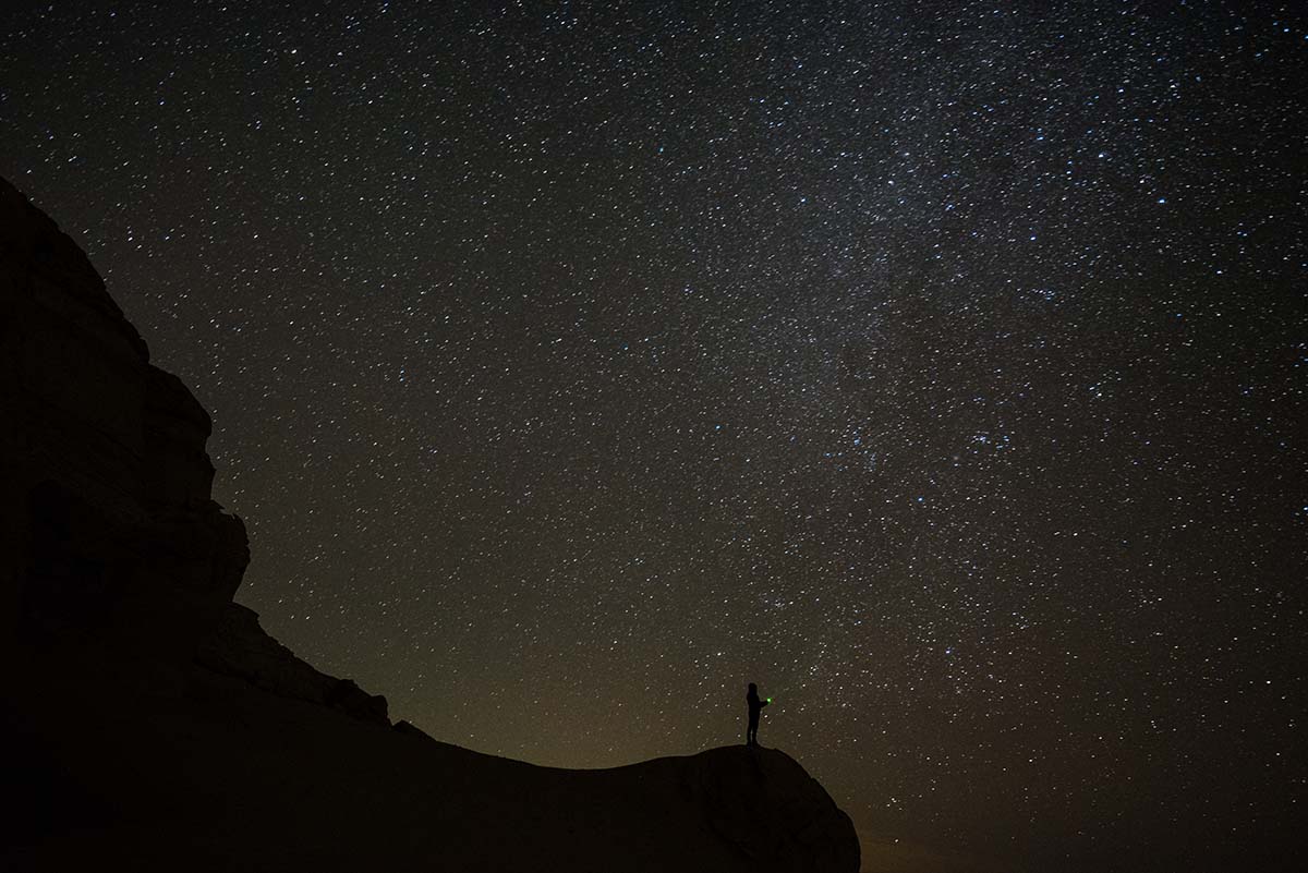 Céu estrelado no deserto de Fayum