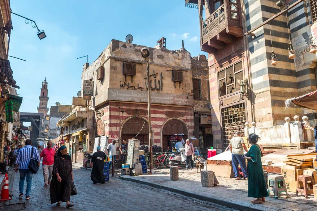 Itinerário das ruas do centro do Cairo