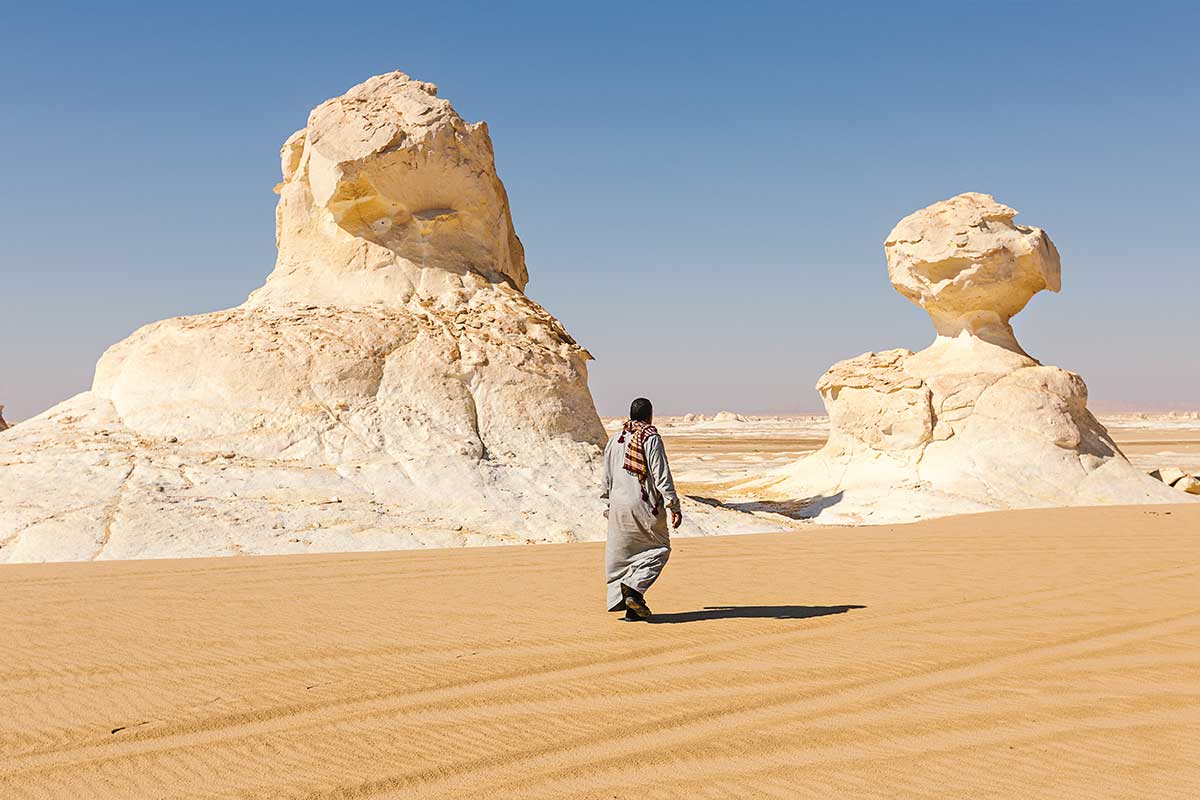 Désert blanc dans l'oasis de Bahariya