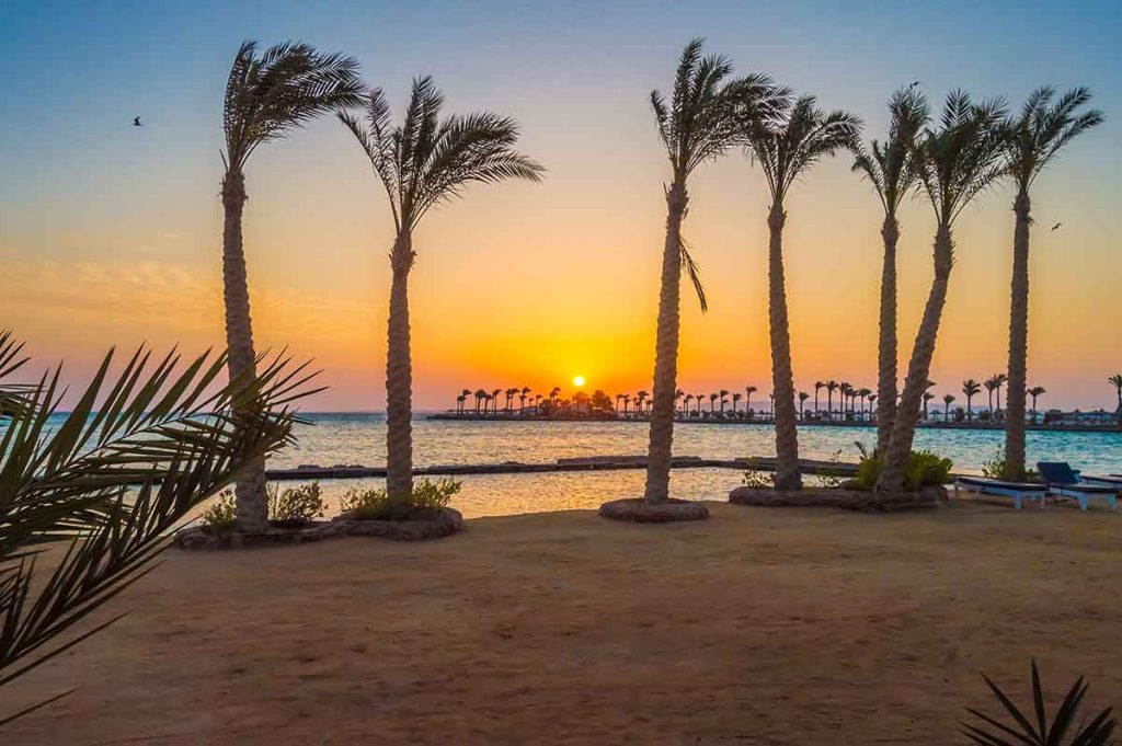 Itinerário praia de hurghada ao pôr do sol