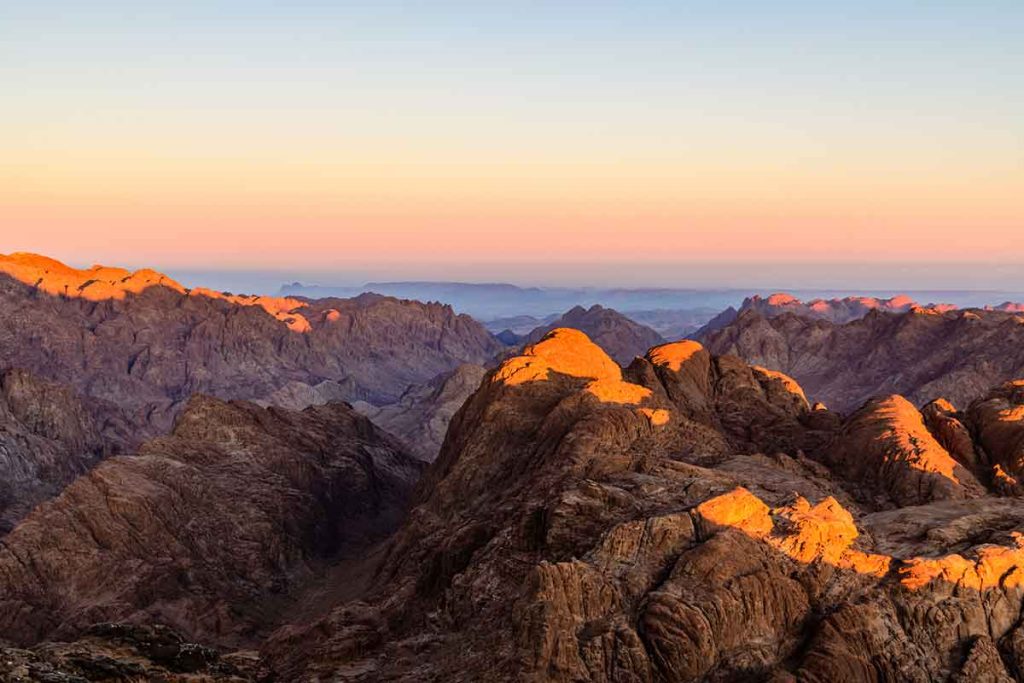 Pôr do sol no Monte Sinai