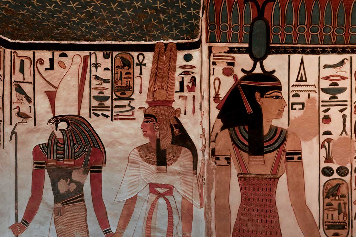 Pintura do túmulo de Nefertari Egipto